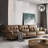 Brown Genuine Leather Modular Sofa cushion couch