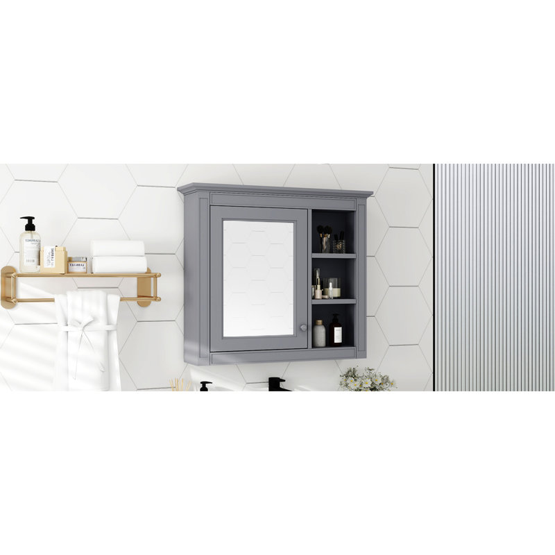 Wall Mounted Medicine Cabinet Mdf Modern Bathroom With Mirror For Versatile Storage