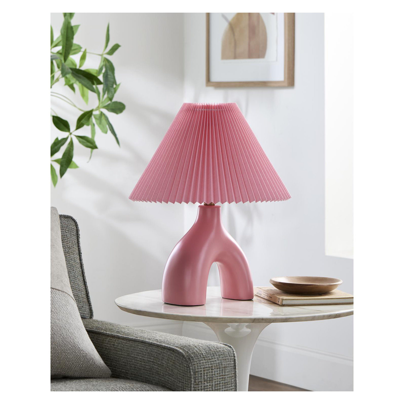 Celes Table Lamp, Pink, Pink