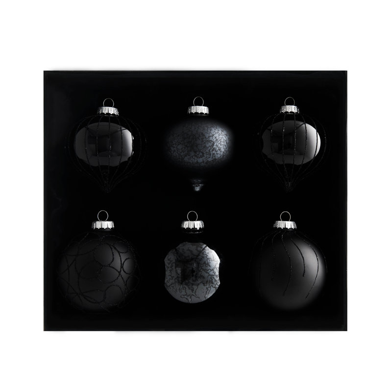 10.8cm Solid Colour Plastic / Acrylic Bauble, Black
