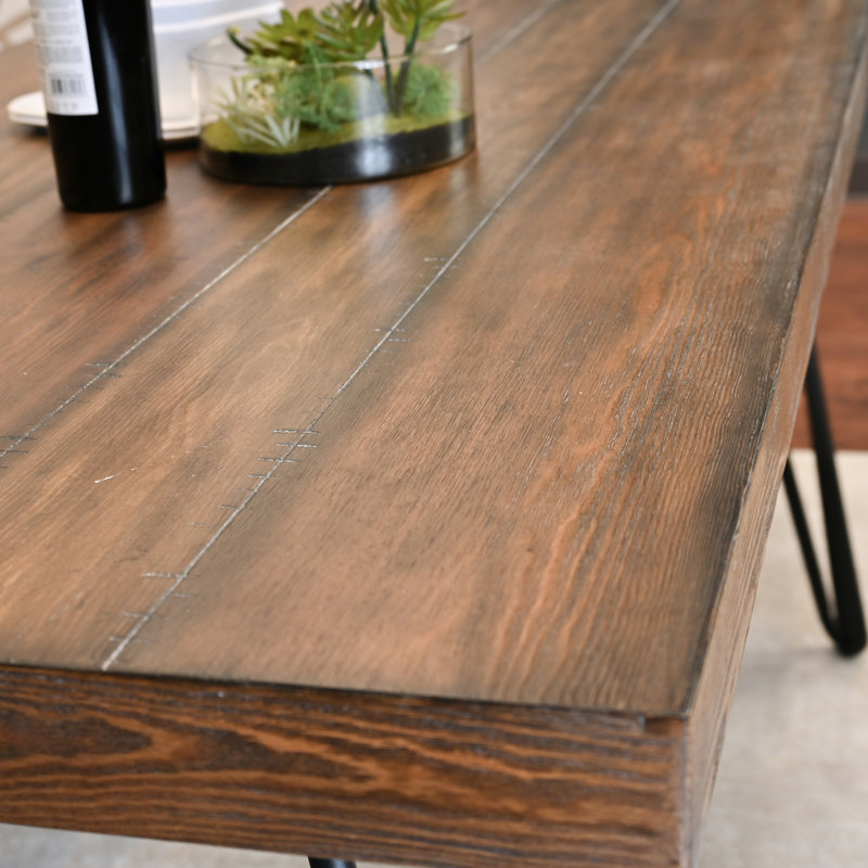 5 tables et chaises de salle à manger, conception en épingle à cheveux, bois d'ingénierie, salle à manger chic avec chaises rustiques et sièges spacieux