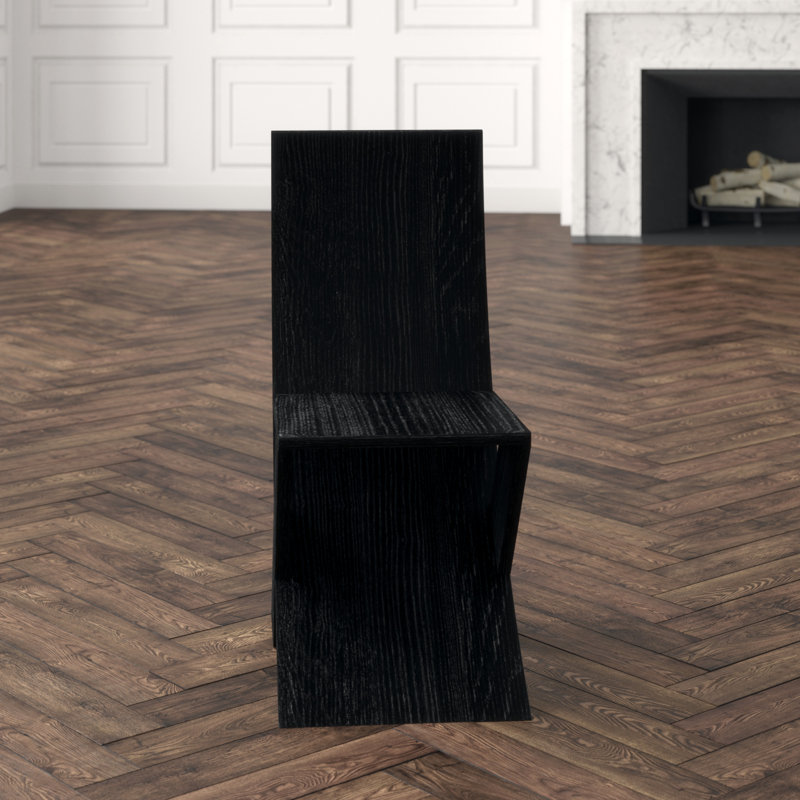 Tech Solid Wood Dining Chair, Charcoal Black