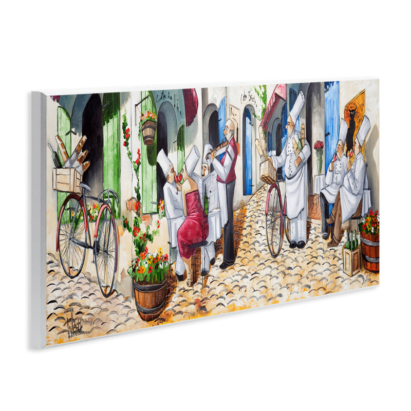 «Town Café Chefs», art mural sur bois par Ronald West