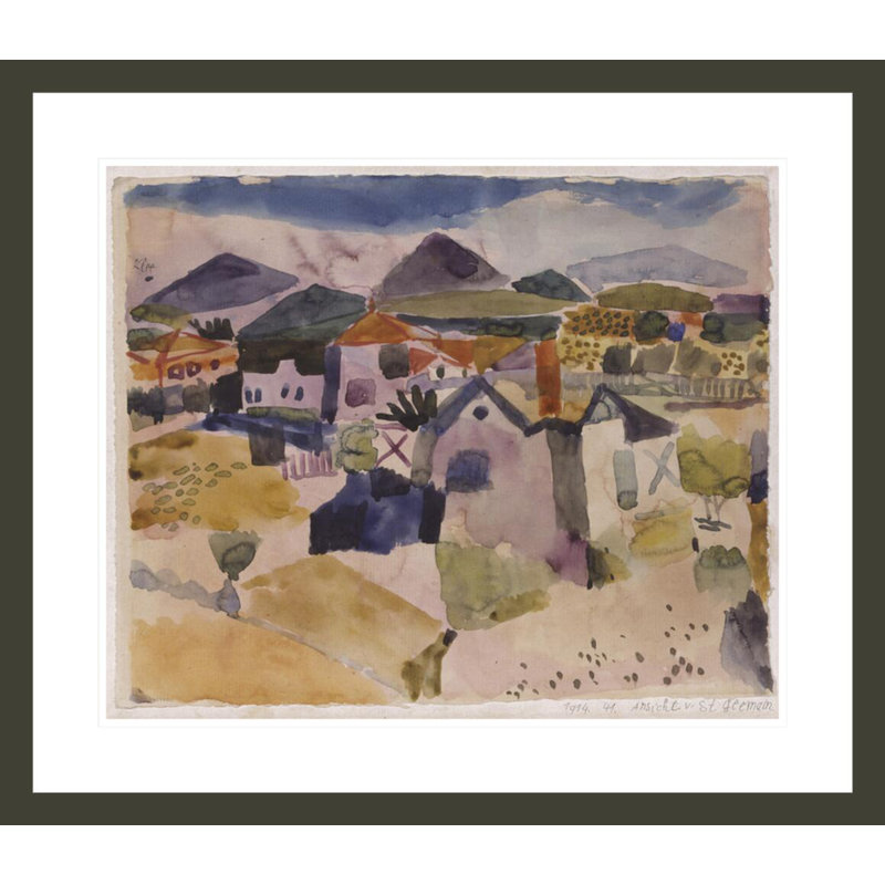 «View of Saint Germain» par Paul Klee, impression giclée sur cadre, 23.5" H x 27.19" W