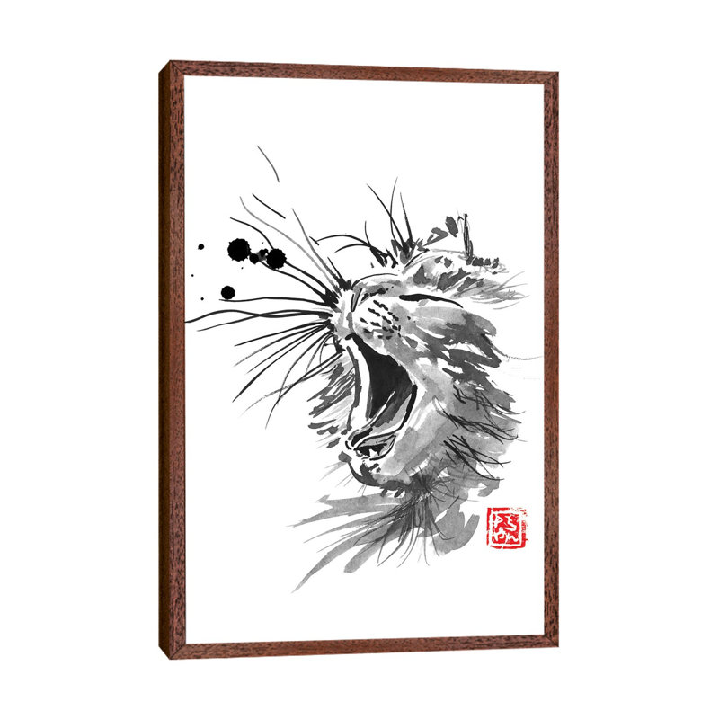 Meaow by Péchane - Print on Canvas, Classic Brown Wood Framed, 101.6 cm H x 66.04 cm W