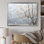 Minimalisme, arbre fleur gris - art mural cerisier en fleurs