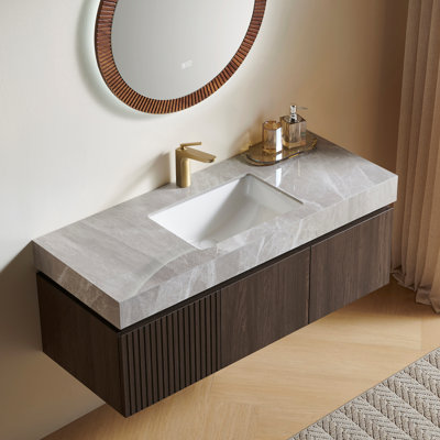 Plywood and Solid Wood Single Bathroom Vanity