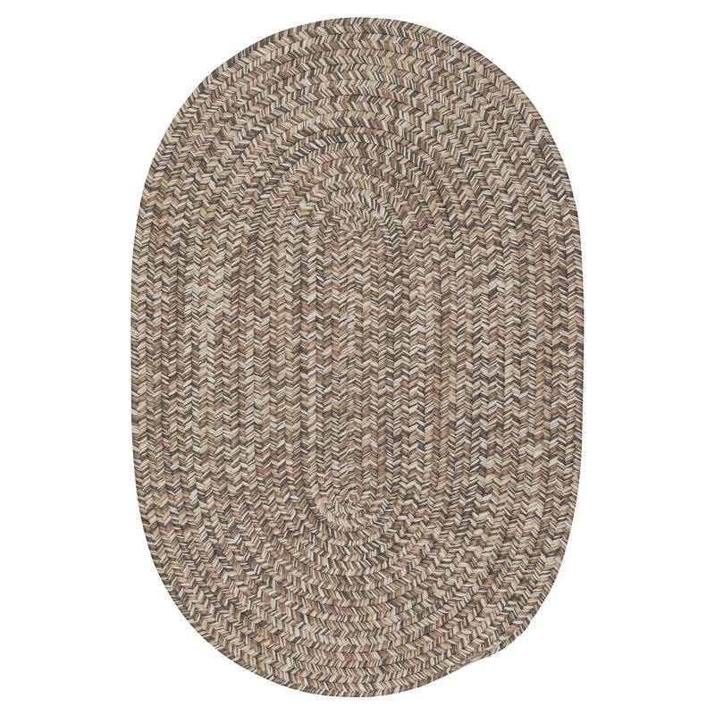 Freels Handcrafted Indoor/Outdoor Area Rug - Storm Gray/Beige, Oval 5' x 8'
