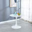Table de salle à manger 31,5 "de couleur blanche à plateau tulipe de style Mid-Century pour 2 à 4 personnes avec plateau en MDF rond, table de salle à manger à piédestal, table basse de loisirs-642262917