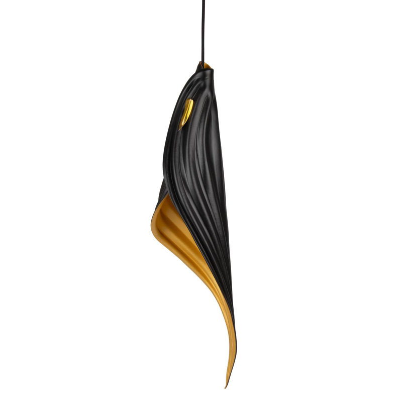 Xavier Clarisse Large Embossed Leather Pendant Light, Black