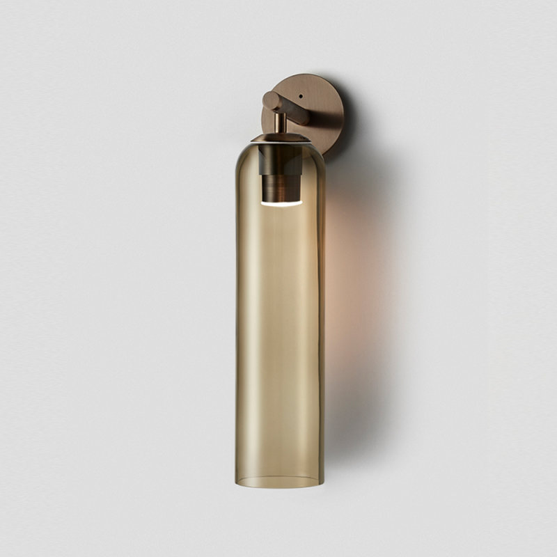 Lustre en jacqualine, H 12 po x l 6 po x P 6 po, Fumée, Or rose