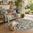  Goldene Boho Washable Botanical Beige Round Rugs for Living Room, Low-Pile Floral Rug with Non Slip Backing For Bedroom Dining Room-764598719
