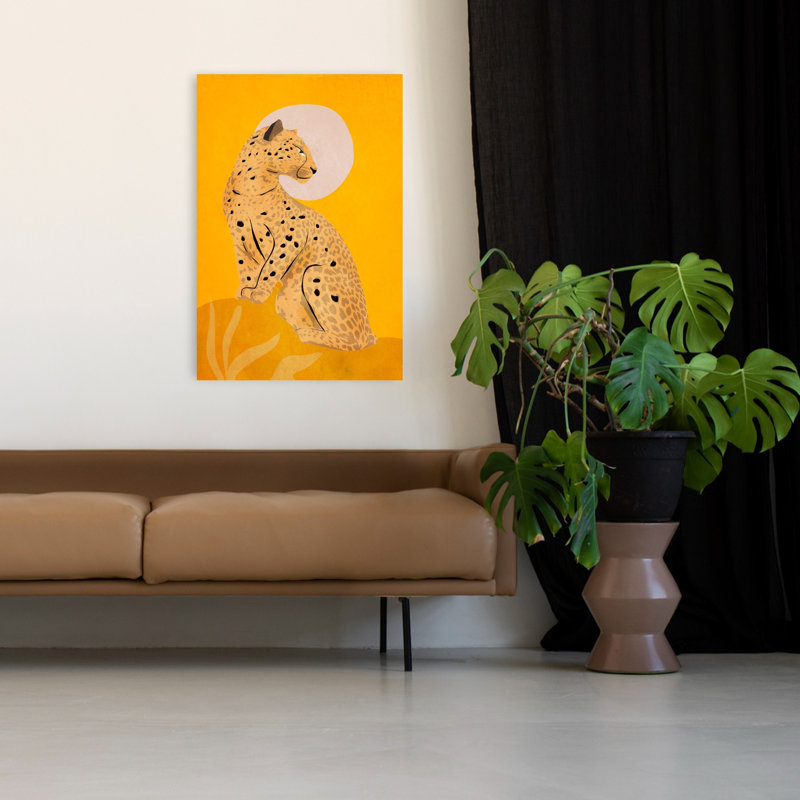 Art léopard doré abstrait abstrait, 48" H x 32" W