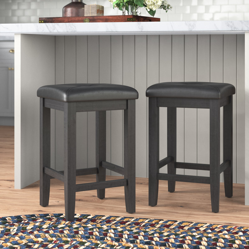 Tabouret de bar et de comptoir Diamondback, Noir, Tabouret de comptoir (siège d'une hauteur de 24,2