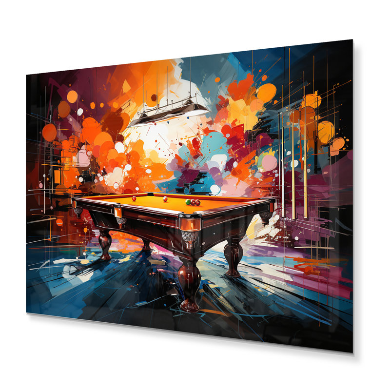 Billard Vibrant Break I - Sports, reproduction d'art en métal, H 16 po x l 32 po