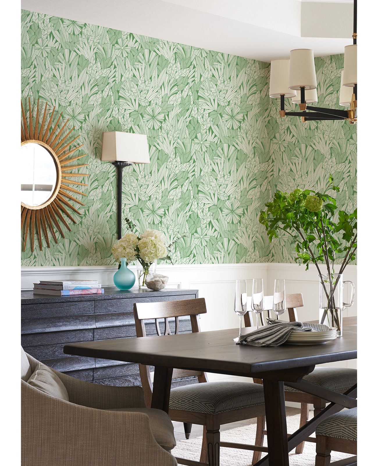 Avellana Botanical Wallpaper, Green