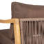 Fauteuil club d'extérieur, structure en bois d'acacia avec dossier en corde, coussins bruns hydrofuges pour patio / cour arrière / terrasse-133965867