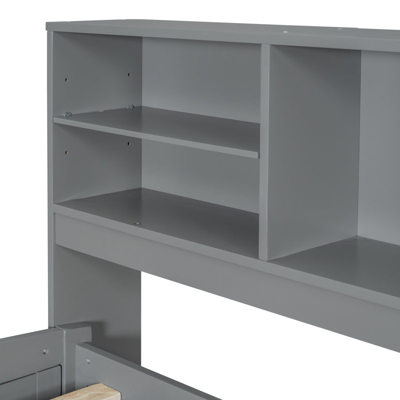 Lits pour enfants en bois pleine grandeur, Gris
