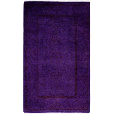 Overdyed One-of-a-Kind Runner 2'8" X 4'4" Hand Knotted Area Rug