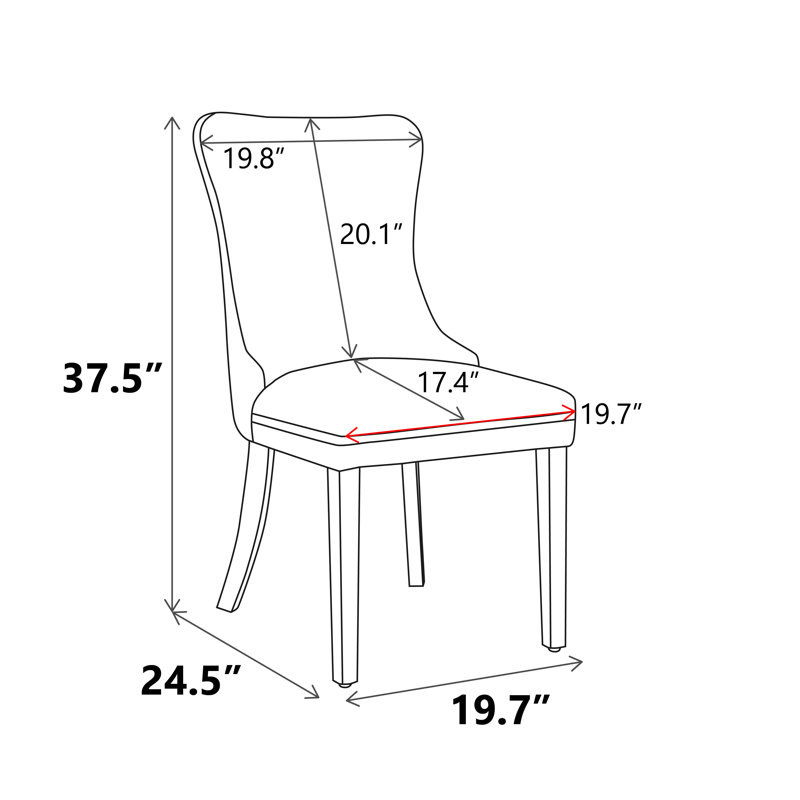 Chaise rembourrée capitonnée, gris, Noir