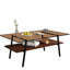 Table basse et tables de bout en verre trempé 3, rangement, décor de salon moderne, brun de 3 tables, combinaison,