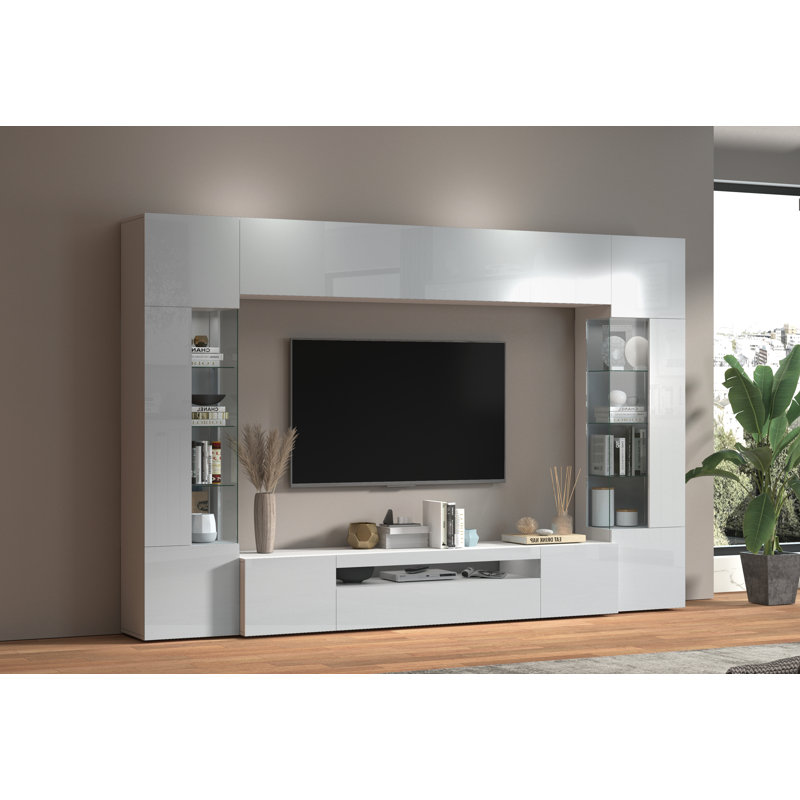 Calsey Entertainment Centre for TVs up to 88", Glossy White