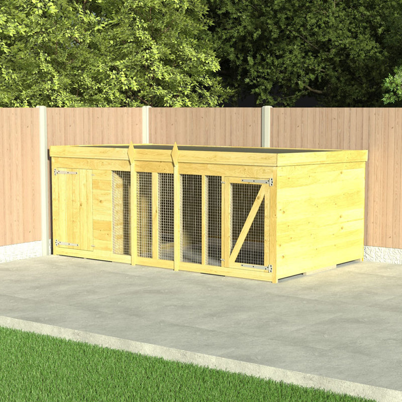 Dog Kennel and Run, 127cm H x 243cm W x 127cm D