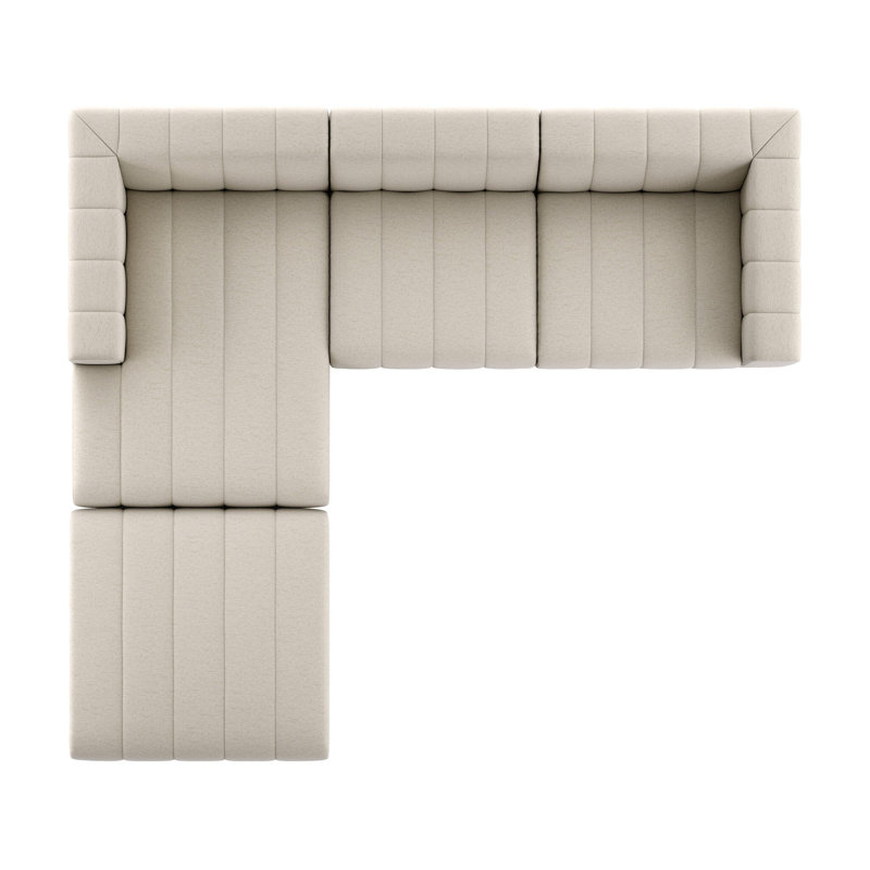 Upholstered 125.5 " L-Shaped Sectional with Ottoman
