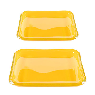 Ensemble de 2 assiettes carrées en verre 5,75 po x 5,75 po