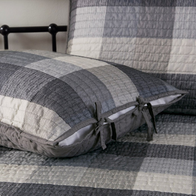 Ensembles de literie réversibles à carreaux, polyester confortable, charme rustique pour la maison