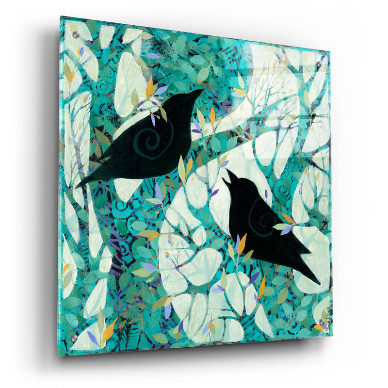 Art mural en verre épique 24 po x 24 po «Kindred Spirits» par Sue Davis, H 24 po x l 24 po