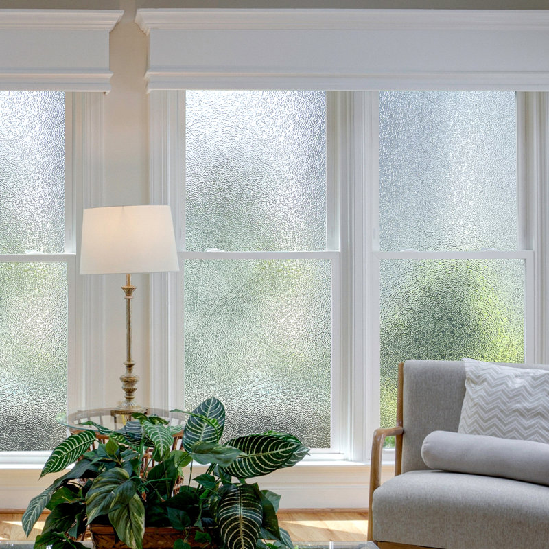 Textured Glass Pattern Decorative Window Decal, 23.6" H x 78" W