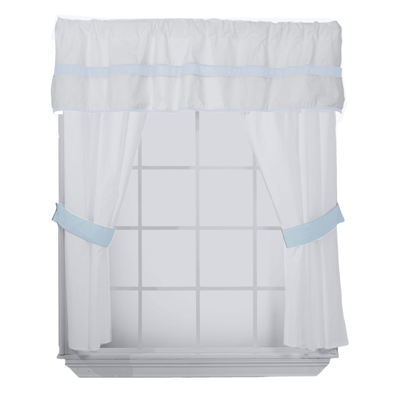 Cotton Blend Curtain/Drape, Blue