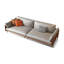 Canapé modulaire gris en cuir véritable-292943951-292943954