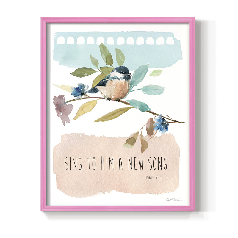 A New Song Framed Print - Solid Wood, H 15 po x l 12 po, Rose