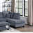 Contemporary Dark Gray 3Pc Sectional Set Corduroy Upholstered LAF Sofa RAF Chaise Ottoman L-Sectional Living Room Furniture-2018930344