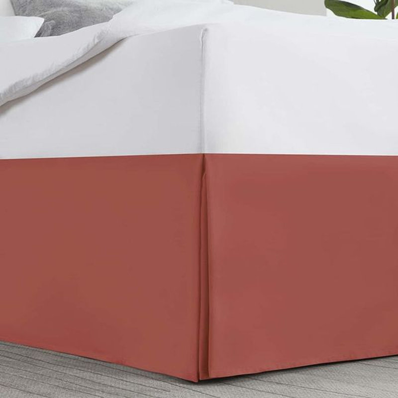 Luxury Pleated 14" Bed Skirt, Orange, Full