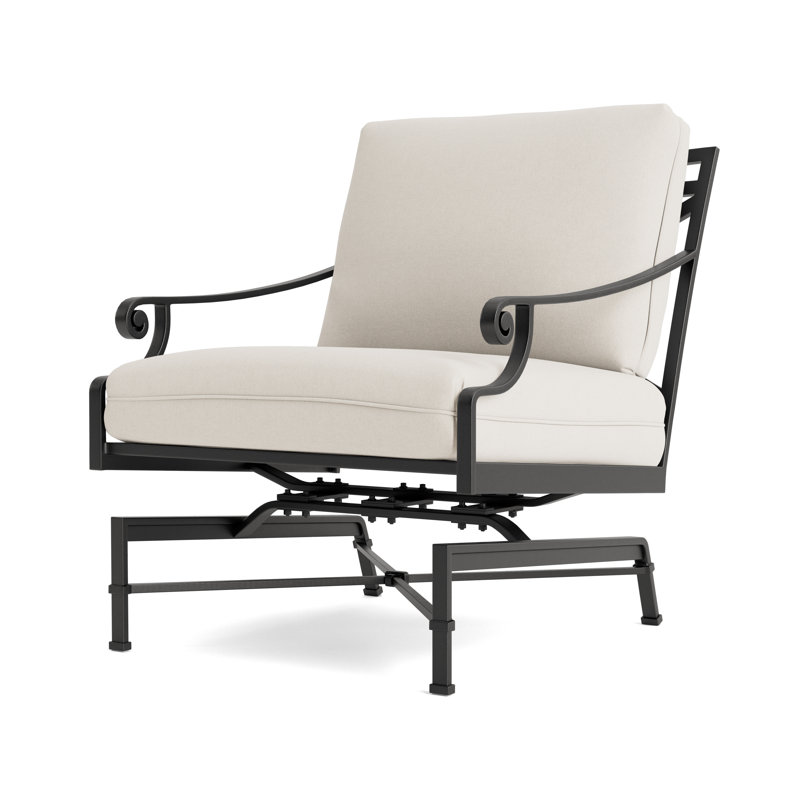 Venetian Outdoor Lounge Chair, Fusion Natural, Textured Pewter