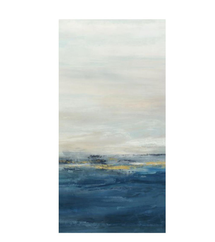 Ocean Cream II Painting by Elle Youngstrom, 72" H x 36" W, Hand Embellishment Gold