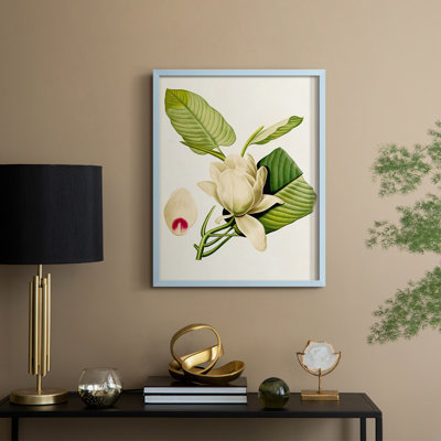 «Magnolia Flowers II», reproduction encadrée - bois massif