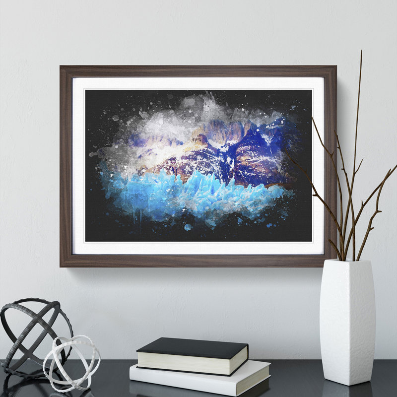 Mountains & Glaciers in Chile - Picture Frame Graphic Art Print, 62cm H x 87cm W x 2cm D, Walnut Framed