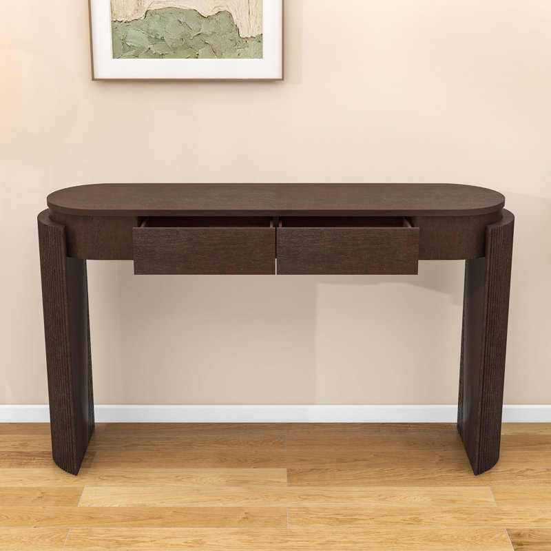 Console Table with Timeless Fluted Detailing and Practical Drawers, Espresso