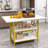 47" Modern Rectangular Dining Table, Dining Room Table, Multifunction Table  with Double Layer Shelves-1498228411-1498228408