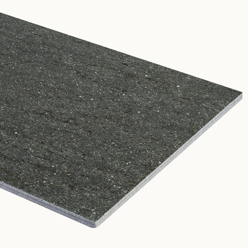 Storm 12'' W x 24'' L Porcelain Stone Look Singular Tile, Charcoal
