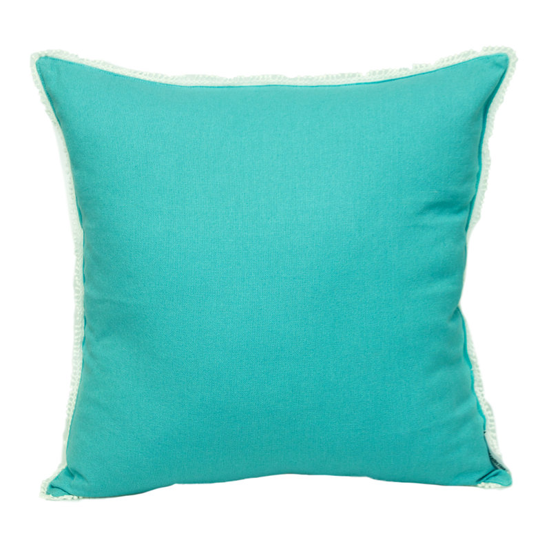 Parkland Collection Transitional Solid Blue Square 20" x 20" Pillow, 20" x 20", Blue