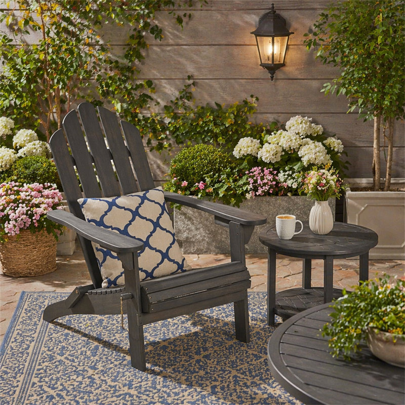 CHAISE ADIRONDack HOLLYWOOD PLIABLE, Gris foncé