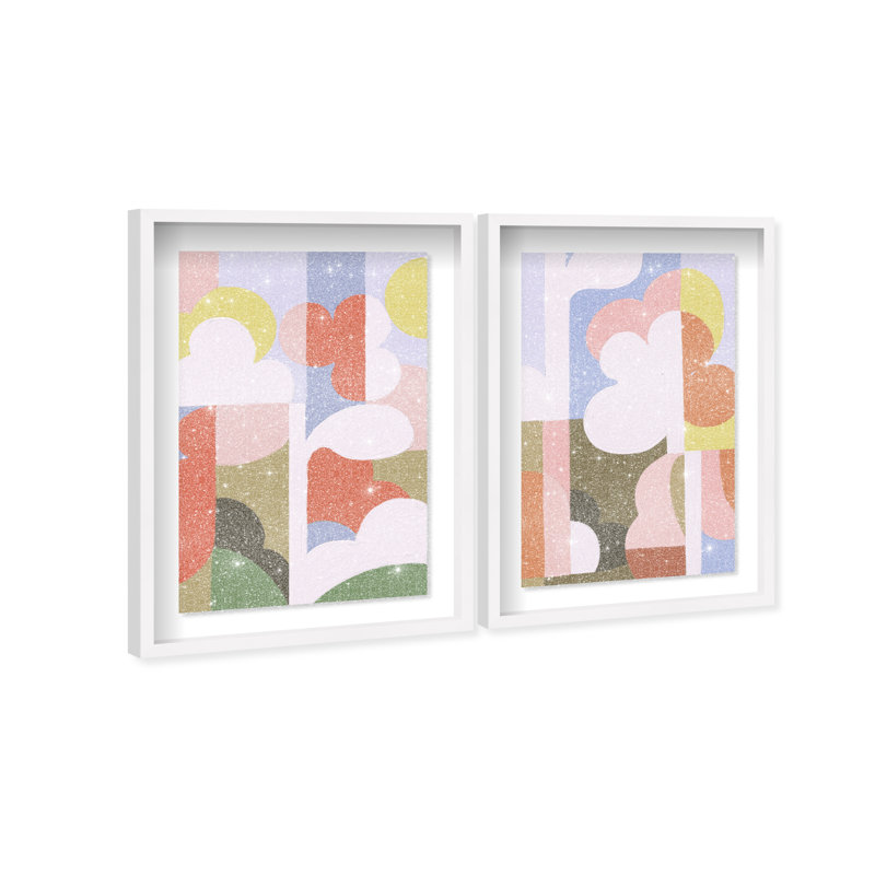 Cloudy Pop Set Set by Oliver Gal, 25.5"H x 37.5"W, White Shadowbox