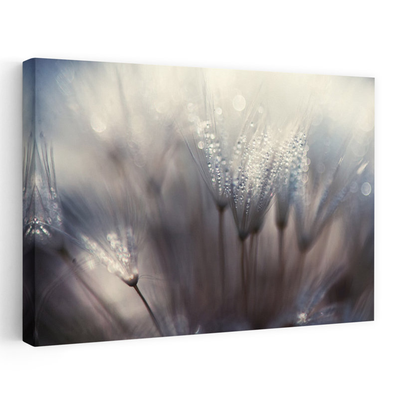 Art contemporain abstrait délicat pissenlit fleuri, H 24 po x l 16 po