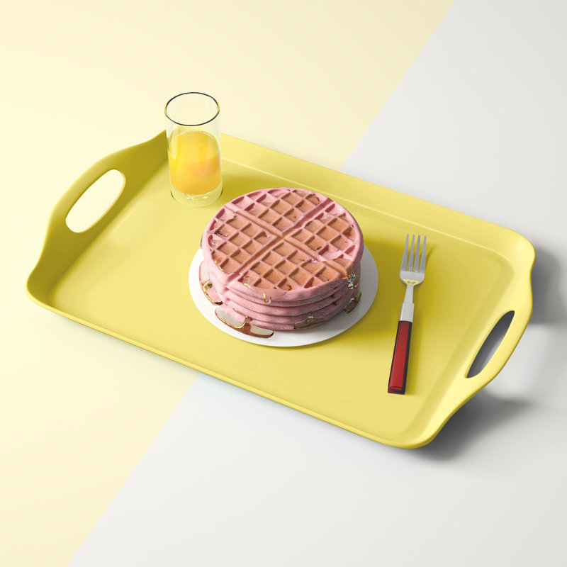 Plateau rectangulaire en plastique mélaminé 18 po Reston Lloyd, Citron