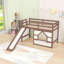 Lit mezzanine simple bas avec escalier de rangement, glissade et éclairage multicolore-934843606